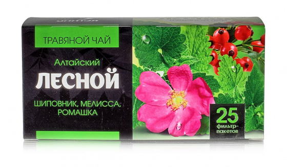 Травяной чай №1 "Лесной" (шиповник, мелисса, ромашка) 25 фильтр-пакетов по 1.2гр.