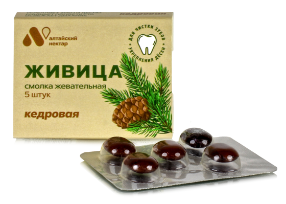 Смолка жевательная "Живица", кедровая 5шт по 0.8гр