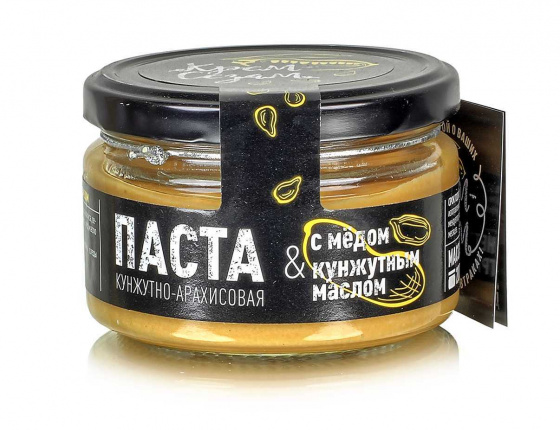 Паста кунжутно-арахисовая "Крем-Сезам" с медом и кунжутным маслом, 200гр
