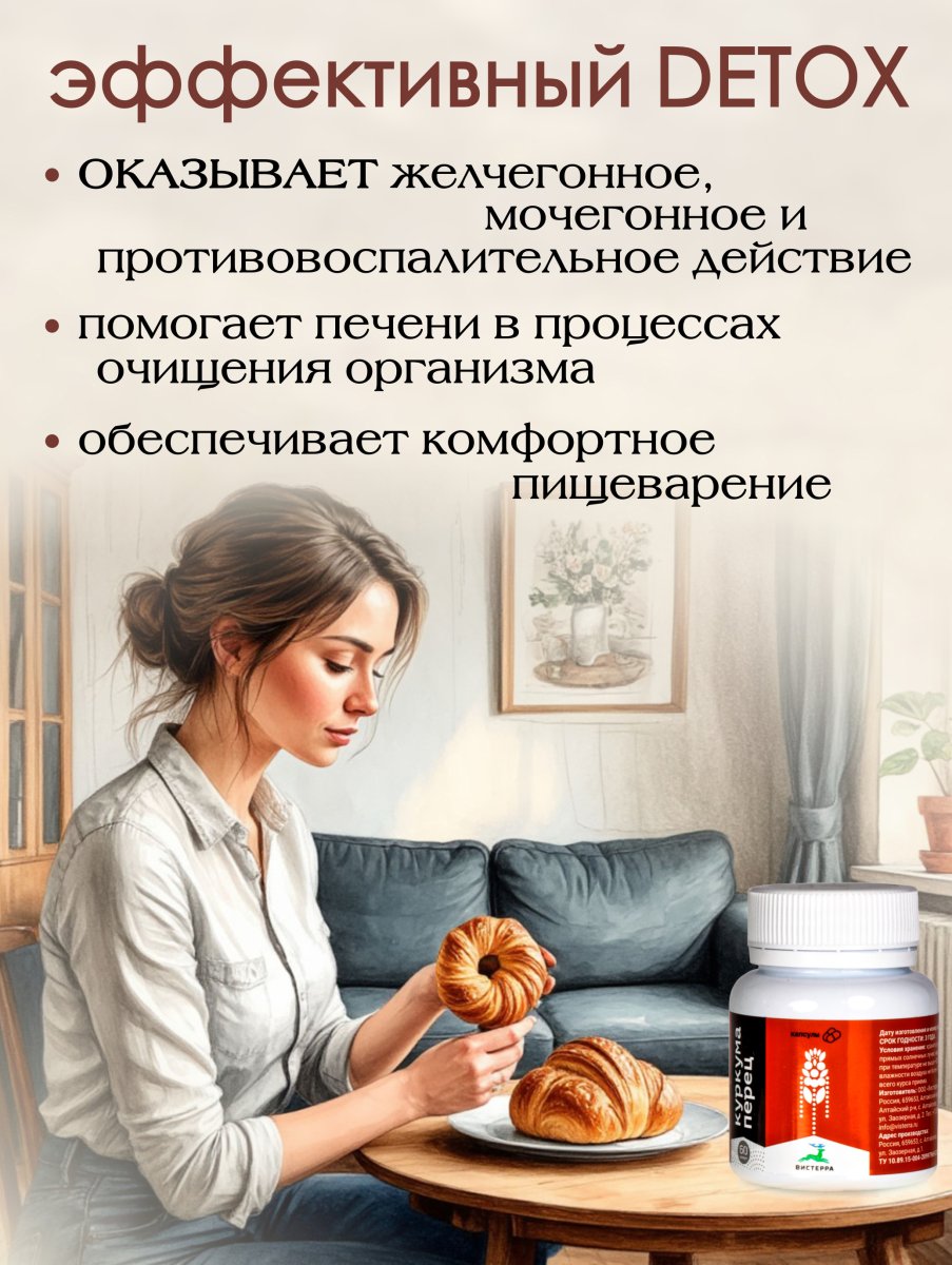 Куркума + Черный Перец  (60 капс) детокс, борьба с лишним весом, комфортное пищеварение