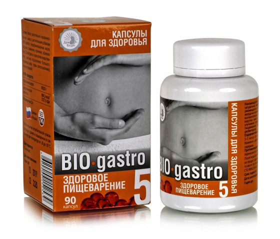 БиоГастро Здоровое пищеварение. Капсулы для здоровья "BIO-Gastro" 90 капсул по 0,3гр
