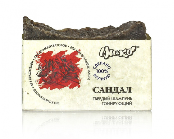 Твердый шампунь "Сандал", тонирущий 75гр. Ми&Ко. Укрепляет, усиливает рост