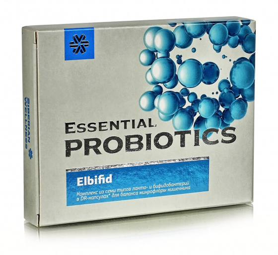 Эльбифид. Комплекс лакто- и бифидобактерий. 15 капсул по 500мг.