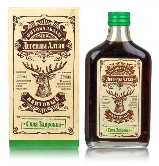 Пантовый фитобальзам "Сила здоровья" 250мл. Повышает работоспособность, жизненный тонус, защитные и энергетические резервы организма