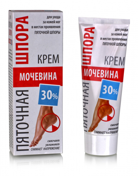 Крем для ног Пяточная шпора, натоптыши, трещины на пятках с мочевиной 30% 75мл.