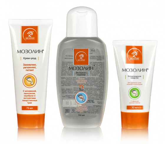 Набор для ног №2. Мозолин + Мозолин Крем-уход + Мозолин Экспресс-педикюр