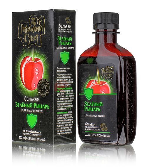 Бальзам №4 "Зеленый рыцарь". На вишневом соке. На страже иммунитета