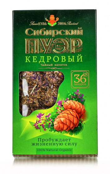 Чайный напиток "Сибирский пуэр" кедровый, плитка, 100гр