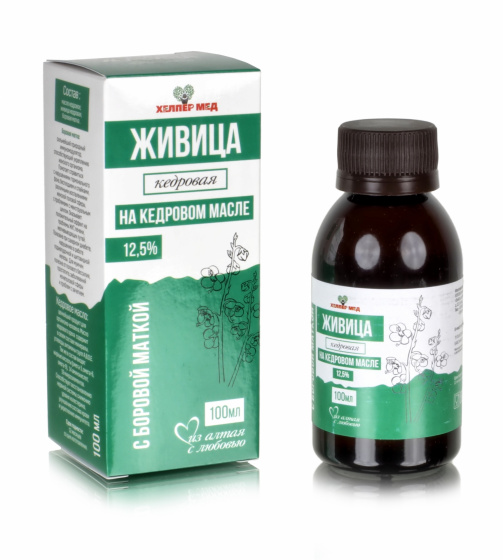 Живица кедровая на кедровом масле 12,5 % с боровой маткой 100 мл