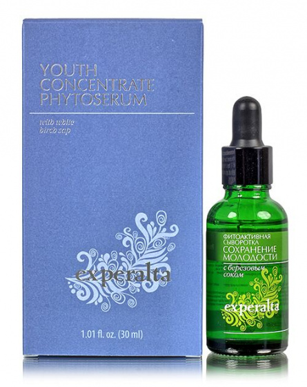 Experalta.Эксперальта. Фитоактивная сыворотка "Сохранение молодости" с березовым соком 30мл. Для упругости кожи, устраняя морщины 40+, 50+, 60+, 70+
