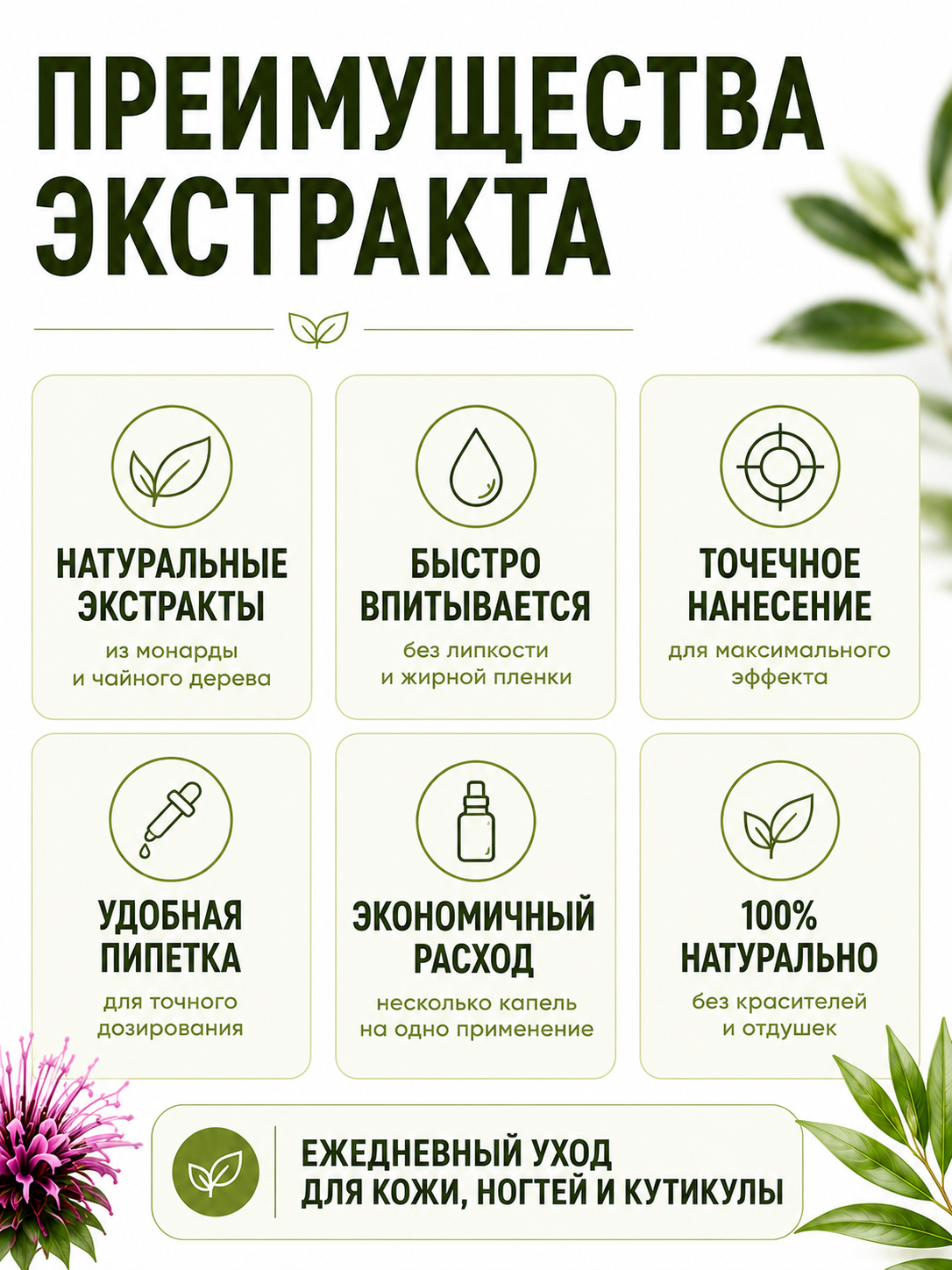 Экстракт монарды и чайного дерева -  антимикробное и противогрибковое средство 30 мл