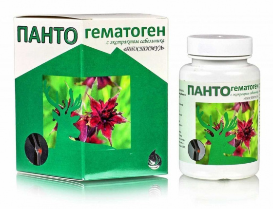 Пантогематоген с экстрактом сабельника (для суставов). 60 капсул
