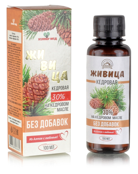 Живица кедровая 30% без добавок, 100 мл