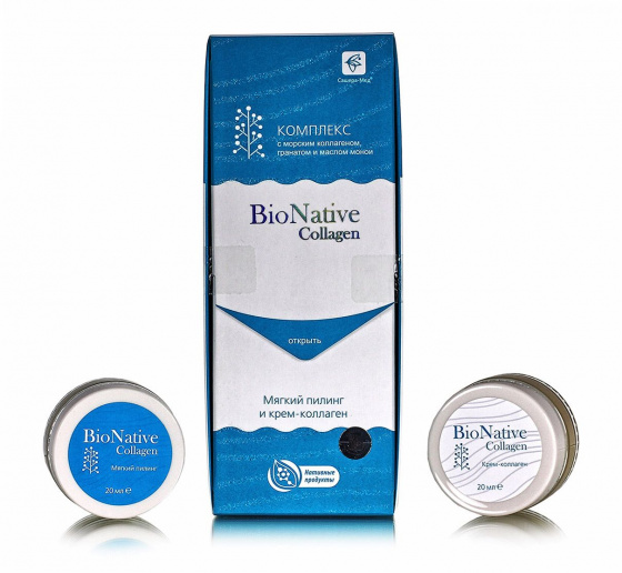 Bionative Collagen. Крем - коллаген + мягкий пилинг для возрастной кожи, 40мл.