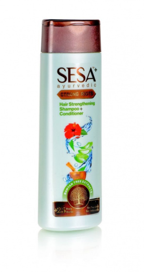 Индийский Шампунь + кондиционер Ayurvedic SESA STRONG, 200мл. Лечит поврежденные волосы
