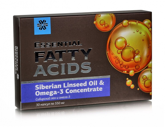 Сибирский лен и Омега 3, 30 капсул / льняное масло / витамин Е / серия Тримегавитал