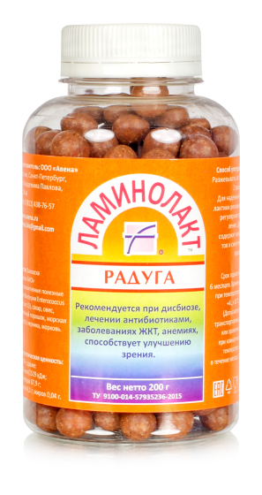 Синбиотик пробиотик и пребиотик для улучшения зрения Ламинолакт Радуга 200 гр