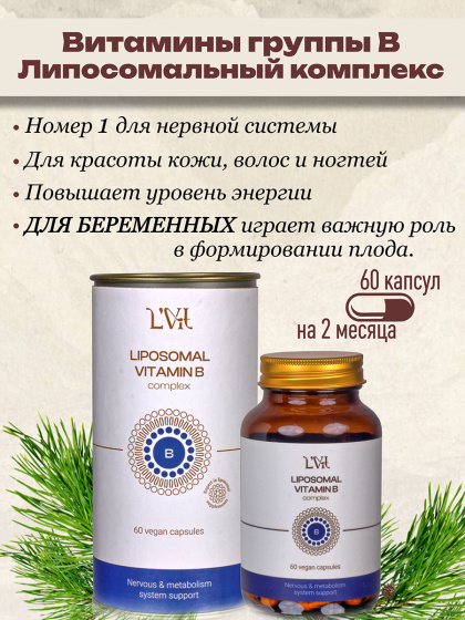 Липосомальные витамины группы В В 6, В 2, В 1, В 3, В 7, В 8, В 4 в капсулах 