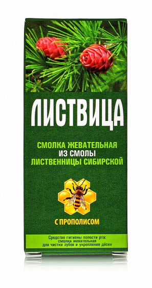 Смолка лиственничная "Листвица", с прополисом 4шт по 0,8гр