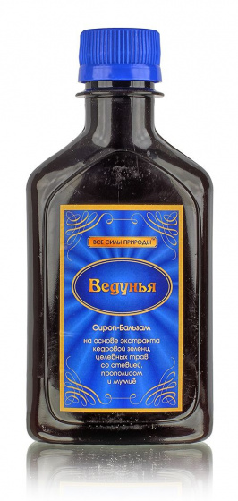 Сироп-бальзам "Ведунья" со стевией, прополисом и мумие 220мл.