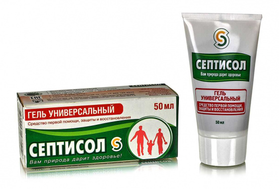 Гель "Септисол" универсальный, средство первой помощи, защиты и восстановления, 50мл