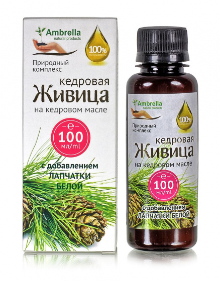 Живица кедровая 30% на кедровом масле с лапчаткой белой, 100 мл.