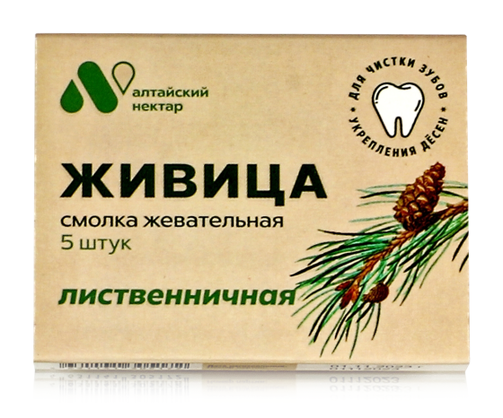 Смолка жевательная "Живица", лиственничная 5шт по 0.8гр