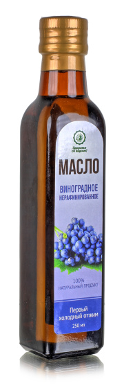 Масло растительное виноградное нерафинированное 250 мл.