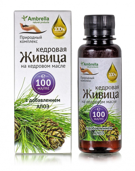 Живица кедровая 30% на кедровом масле с алоэ, 100 мл.