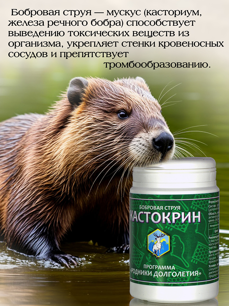 Кастокрин - Бобровая Струя  ( 56 капсул ) для профилактики и комплексного лечения аденомы предстательной железы