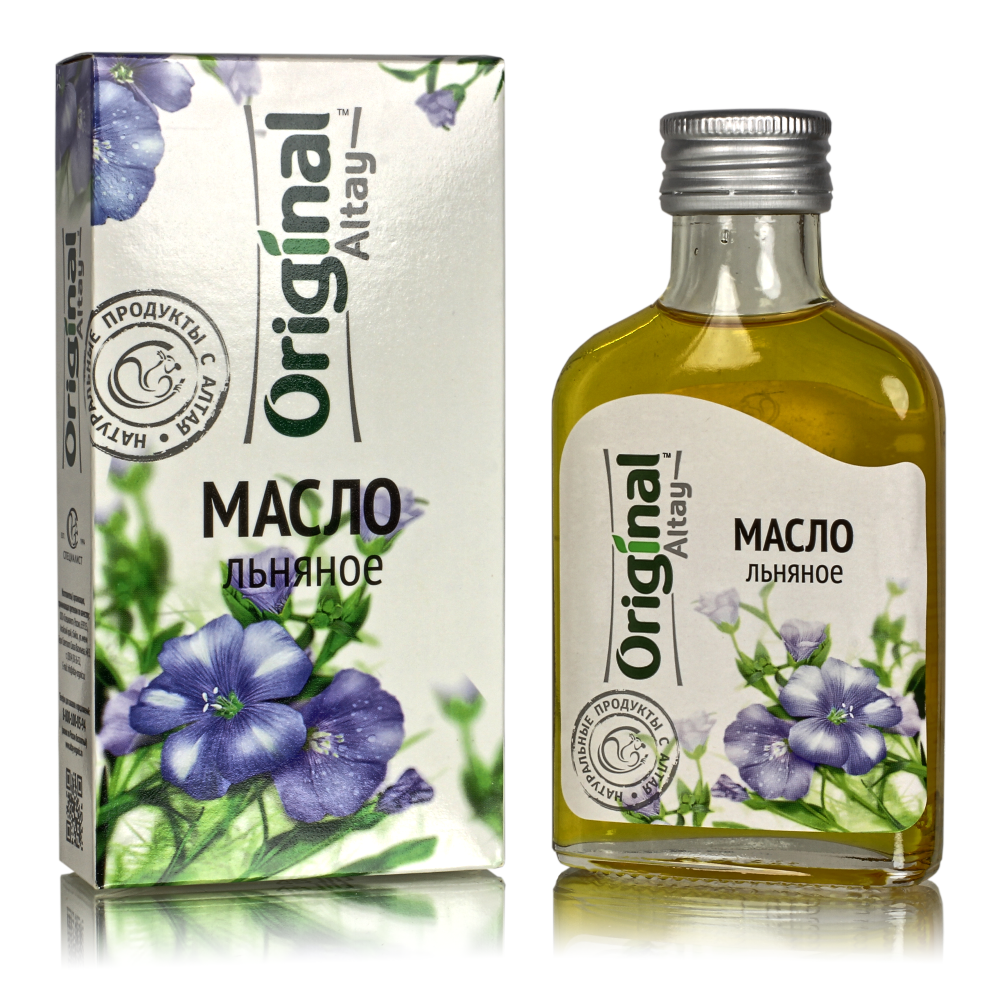Масло Льняное  ( 100мл )   Алтайское холодного отжима. Original Altay